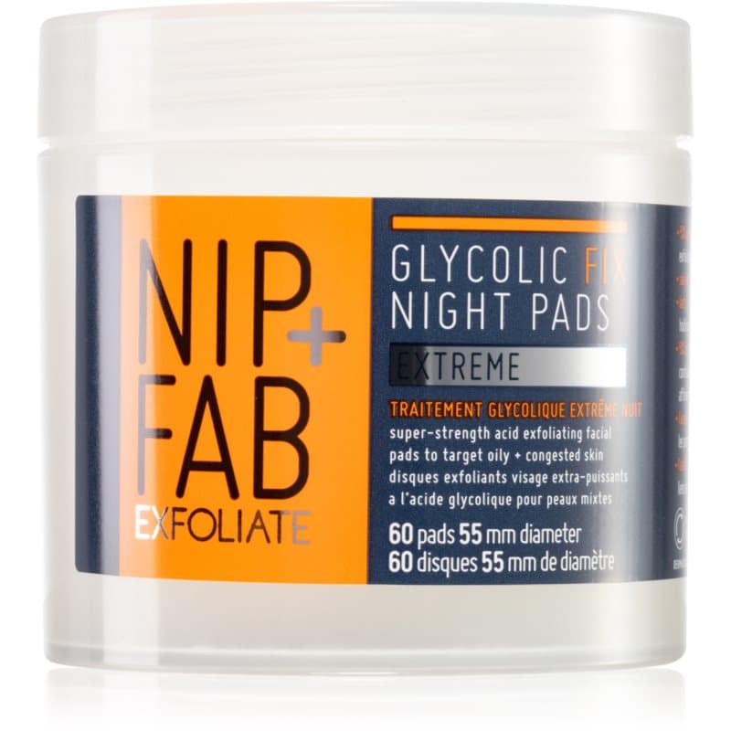 NIP+FAB Glycolic Fix Extreme Reinigende Pads voor ’s nachts 60 st