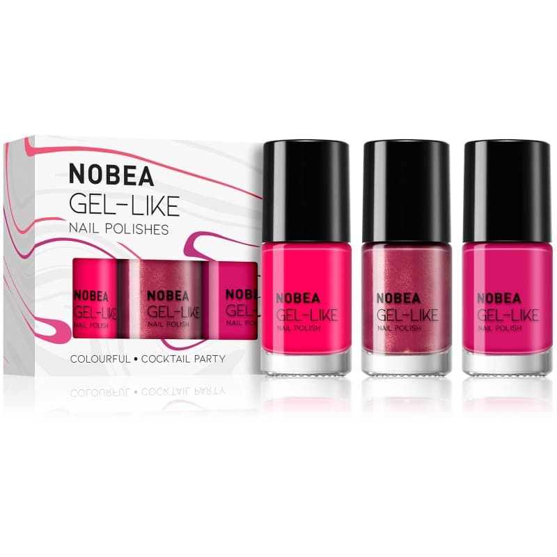NOBEA Day-to-Day 3-Piece Gel-like Nail Polish set nagellak set Cocktail Party