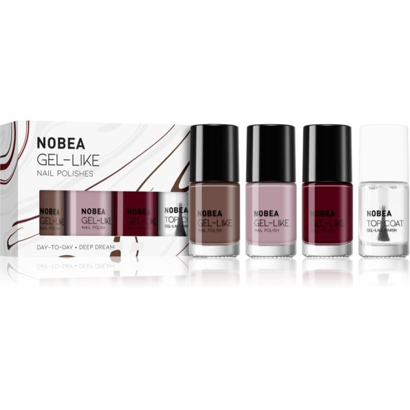 NOBEA Day-to-Day 4-Piece Gel-like Nail Polish set nagellak set Deliciously deep dream