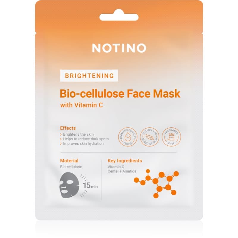 Notino Brightening Bio-Cellulose Face Mask with Vitamin C verhelderende sheet mask 25 g