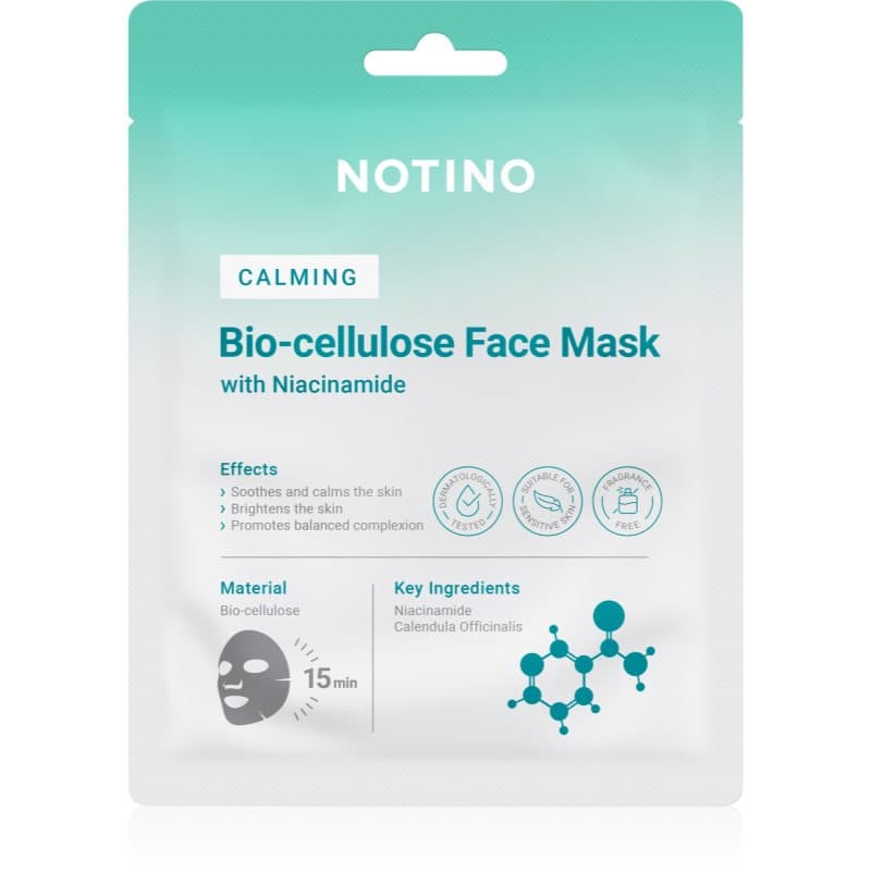 Notino Calming Bio-Cellulose Face Mask with Niacinamide kalmerende sheet mask 25 g