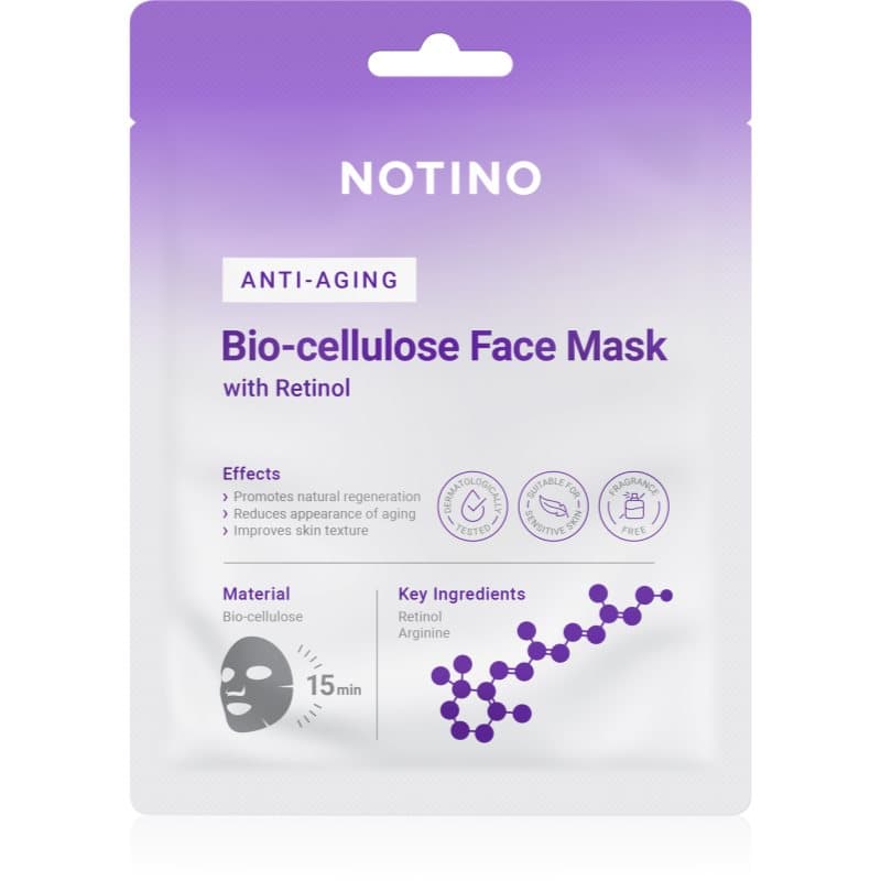 Notino Anti-Aging Bio-Cellulose Face Mask with Retinol anti-rimpel doekmasker 25 g