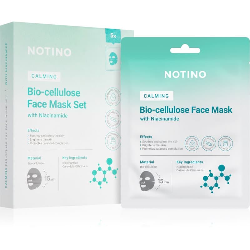 Notino Calming Bio-Cellulose Face Mask with Niacinamide Sheetmaskerset met kalmerend effect