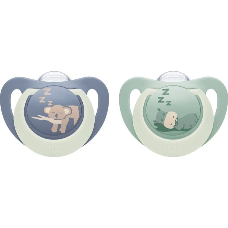NUK First Choice Night 0-6m fopspeen Hippo/Koala 2 st