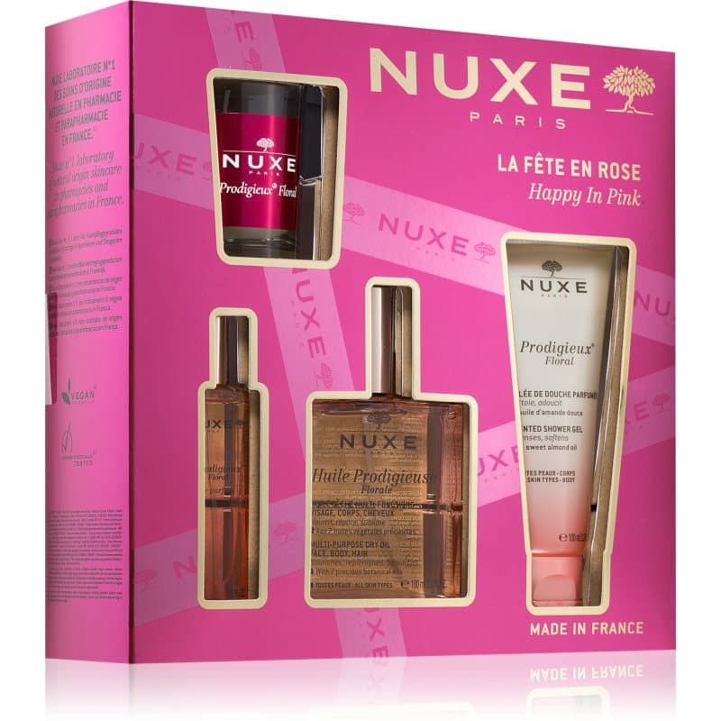 Nuxe Happy In Pink Set Gift Set voor Gezicht, Lichaam en Haar voor Vrouwen