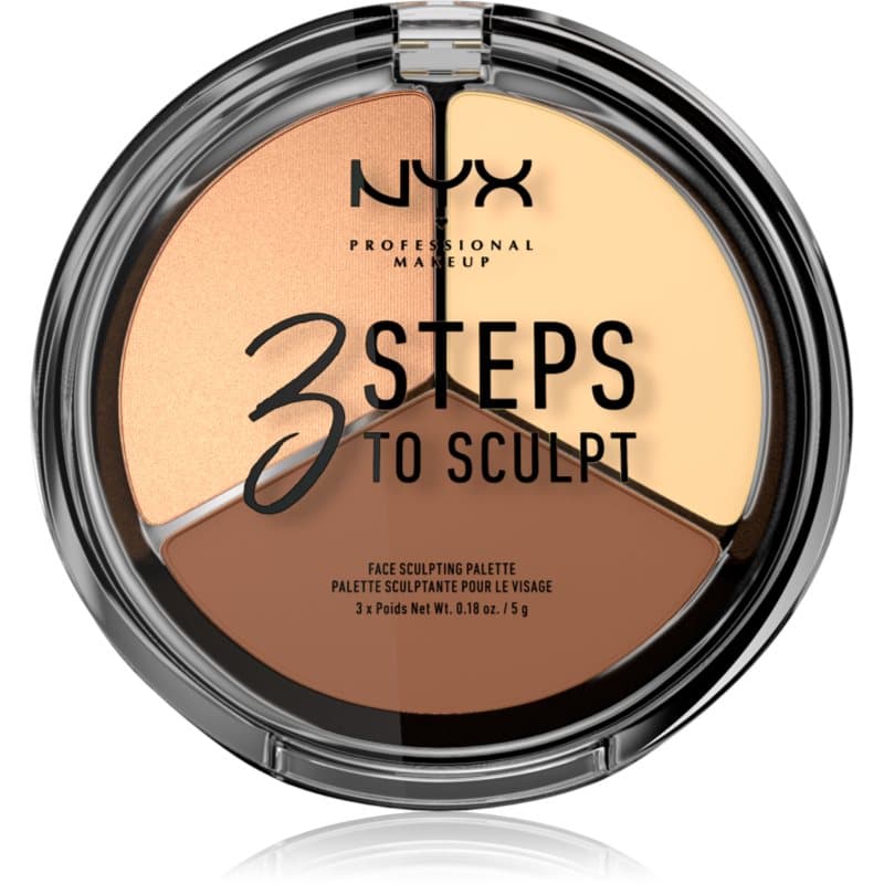 NYX Professional Makeup 3 Steps To Sculpt Contour Palet Tint 02 Light 15 gr