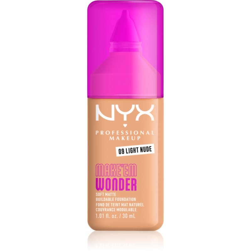NYX Professional Makeup Make ‘Em Wonder Licht Matterende Foundation Tint 09 Light Nude 30 ml