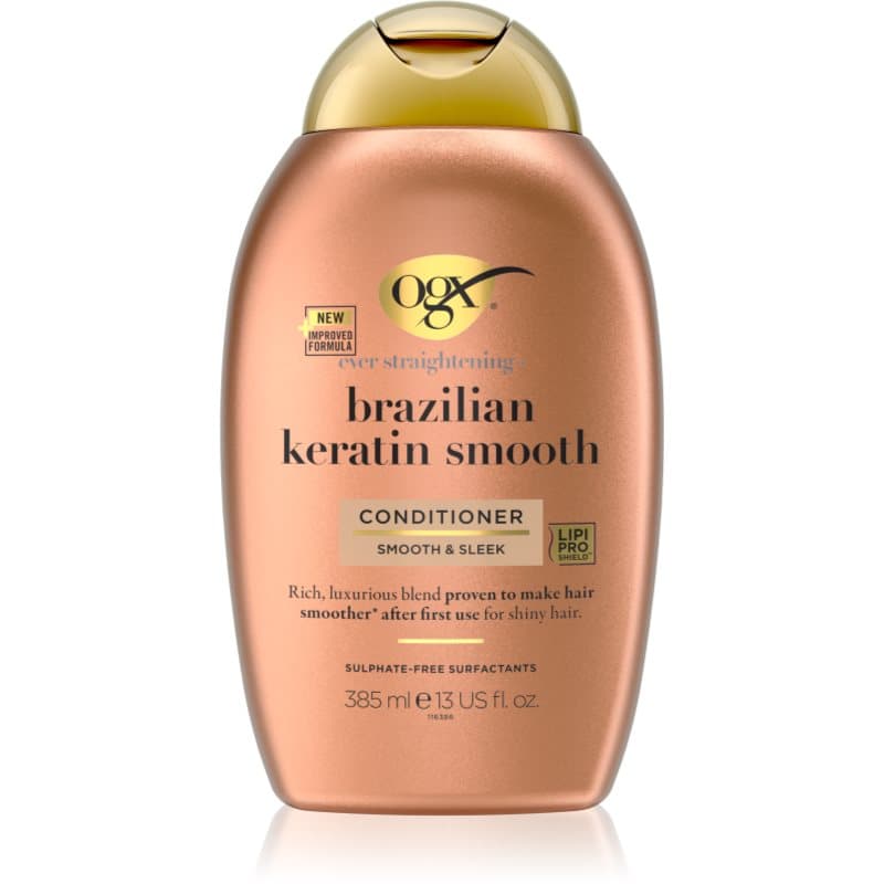 OGX Brazilian Keratin Smooth Gladmakende Conditioner voor Glanzend en Zacht Haar 385 ml