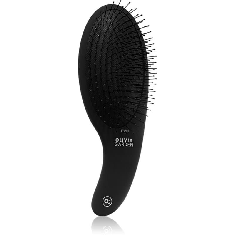 Olivia Garden Black Label CURVE Board&Nylon bristles Haarborstel voor Makkelijk doorkambaar Haar Black 1 st