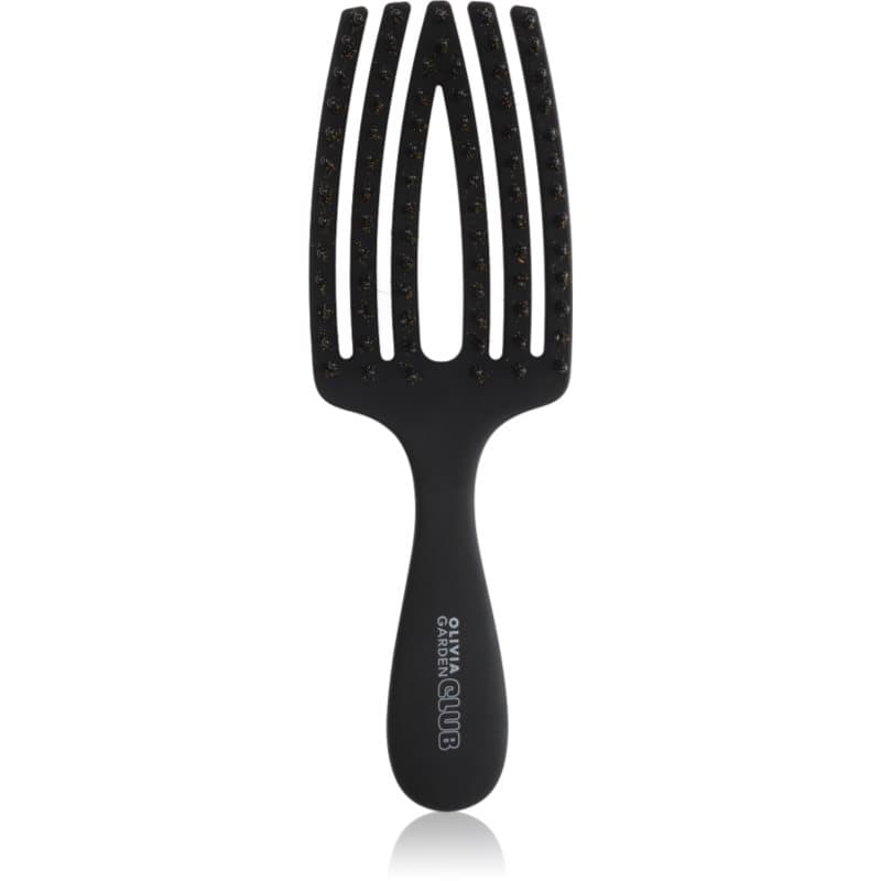 Olivia Garden Club The Nomad Detangling&Shine Fingerbrush​ platte haarborstel voor het Haar Black 1 st