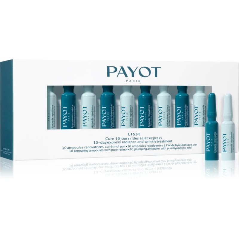 Payot Lisse Cure 10 Jours Rides Éclat Express 10-daagse antirimpelbehandeling met hyaluronzuur en retinol voor Vrouwen 20x1 ml