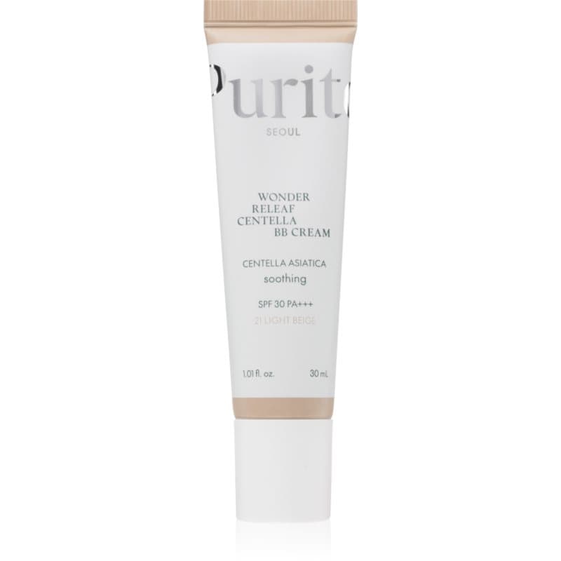 Purito Wonder Releaf Centella BB Cream Verhelderende BB Crème met kalmerend effect Tint 21 Light Beige 30 ml