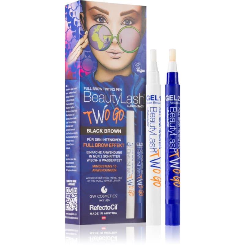 RefectoCil BeautyLash Two Go Wenkbrauwverf Tint Black Brown 2x15 ml
