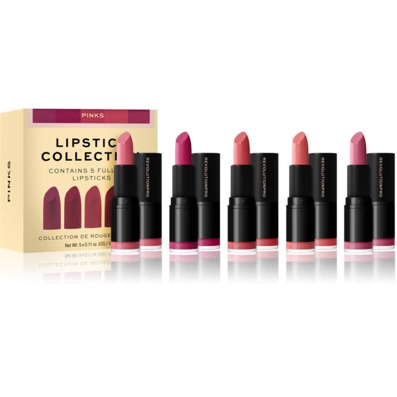 Revolution PRO Lipstick Collection lippenstiftenset Tint Pinks 5 st