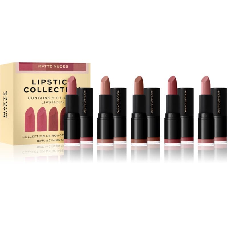 Revolution PRO Lipstick Collection lippenstiftenset Tint Matte Nude 5 st