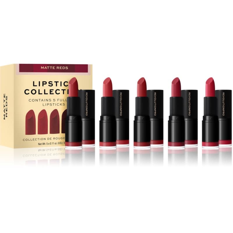 Revolution PRO Lipstick Collection lippenstiftenset Tint Matte Reds 5 st