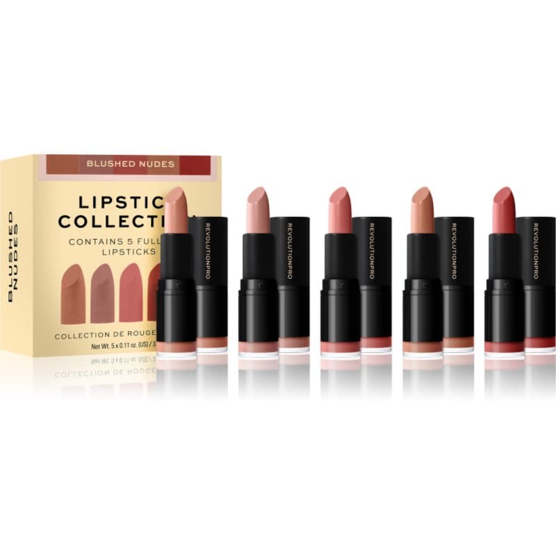 Revolution PRO Lipstick Collection Satijn Lippenstift gift set Tint Blushed Nudes 5x3,2 g