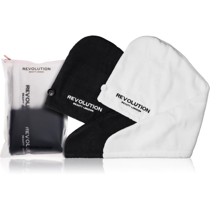 Revolution Haircare Microfibre Hair Wraps Handdoek voor het Haar Tint Black/White 2 st
