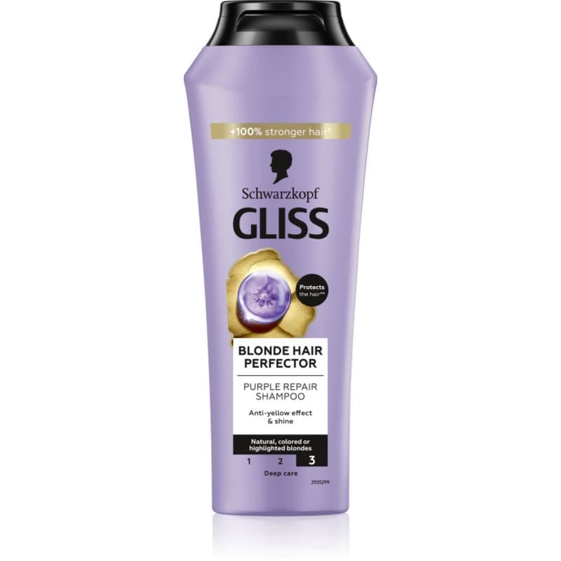 Schwarzkopf Gliss Blonde Hair Perfector Haarshampoo neutraliseert gele Tinten 250 ml