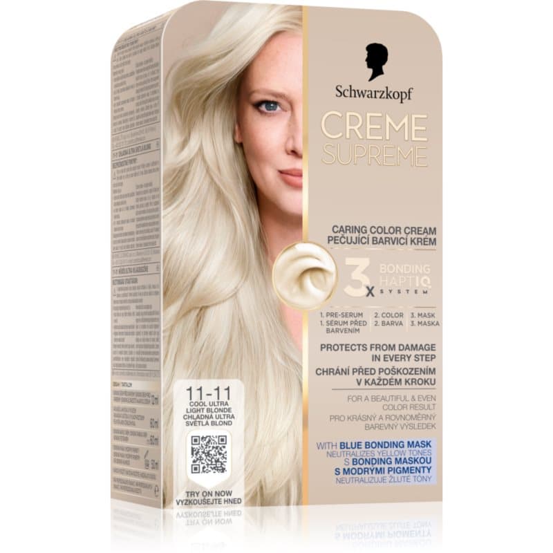 Schwarzkopf Creme Supreme Pernamente Haarkleuring Tint 11-11 Cool Ultra Light Blonde 60 ml