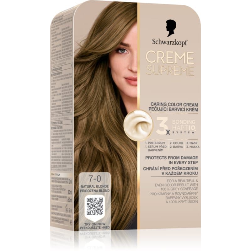 Schwarzkopf Creme Supreme Pernamente Haarkleuring Tint 7-0 Natural Blonde 60 ml