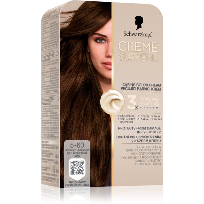 Schwarzkopf Creme Supreme Pernamente Haarkleuring Tint 5-60 Chocolate Light Brown 60 ml