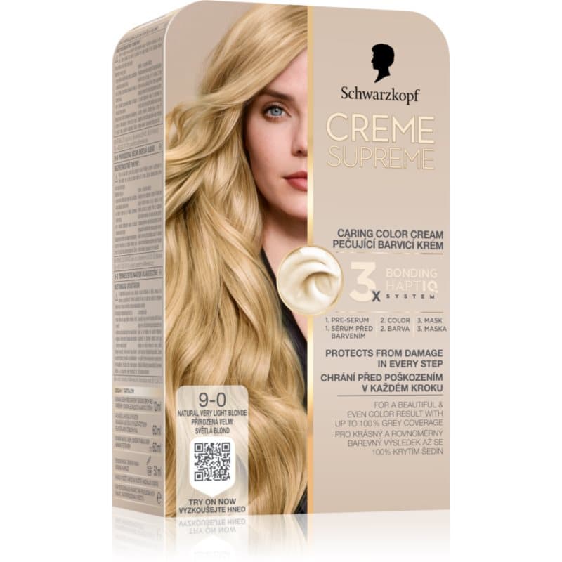 Schwarzkopf Creme Supreme Pernamente Haarkleuring Tint 9-0 Natural Very Light Blonde 60 ml