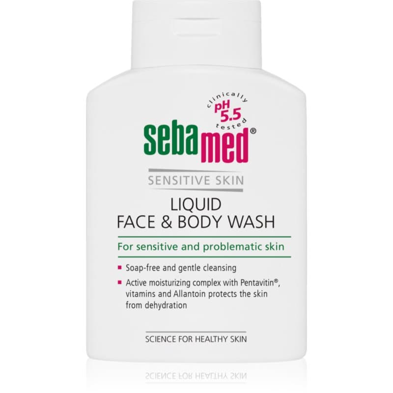 Sebamed Face & Body Wash Sensitive Skin Milde Wasemulsie voor Lichaam en Gezicht voor Gevoelige Huid 200 ml