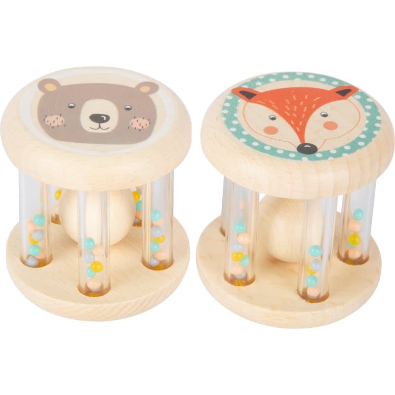 Small foot by Legler Rattle Animals Pastel rammelaar met balletjes 2 st