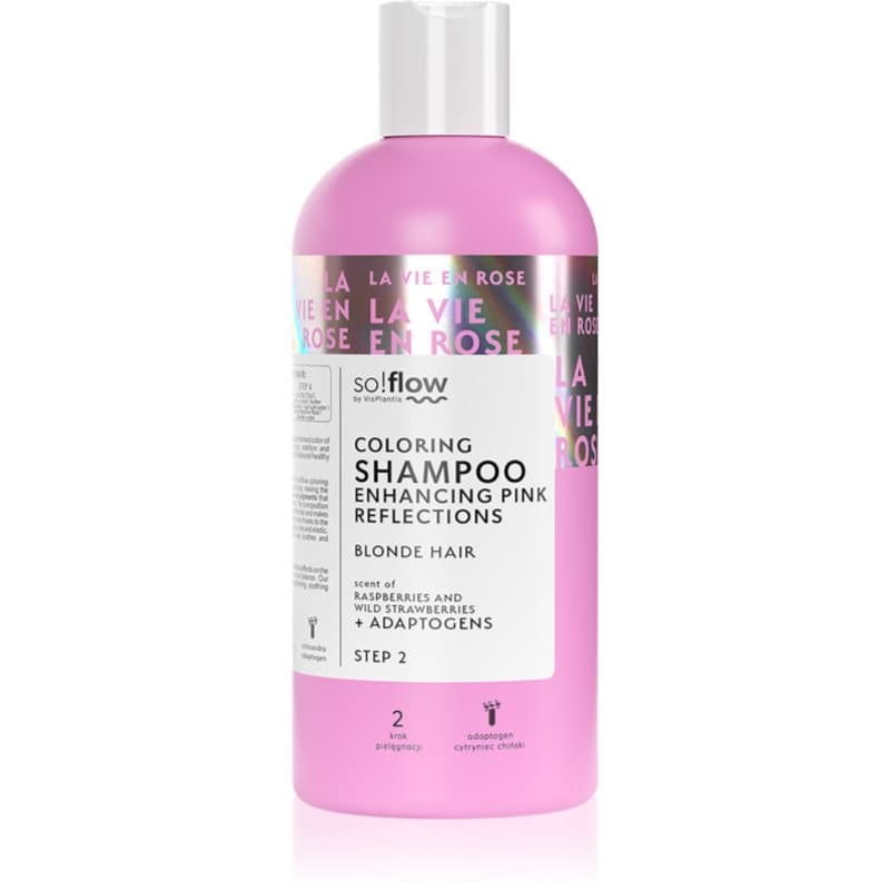 so!flow Coloring Shampoo Blonde Hair toniserende shampoo voor Blond Haar Tint Pink 300 ml