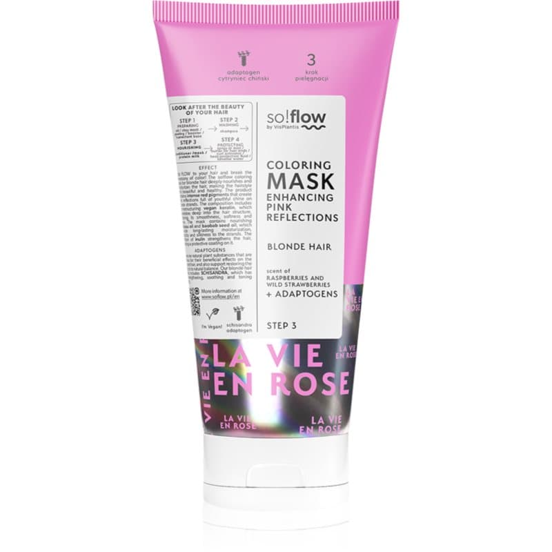 so!flow Coloring Mask Blonde Hair Intense Bonding Color Mask Tint Pink 200 ml