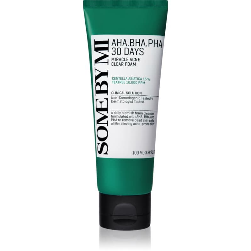 Some By Mi AHA∙BHA∙PHA 30 Days Miracle Acne Clear Foam Dieptereinigende Schuim voor Problematische Huid, Acne 100 ml