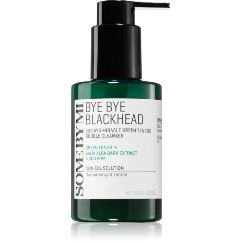 Some By Mi Bye Bye Blackhead 30 Days Miracle Green Tea Tox Bubble Cleanser Active Reinigingsschuim Anti-Blackheads 120 g