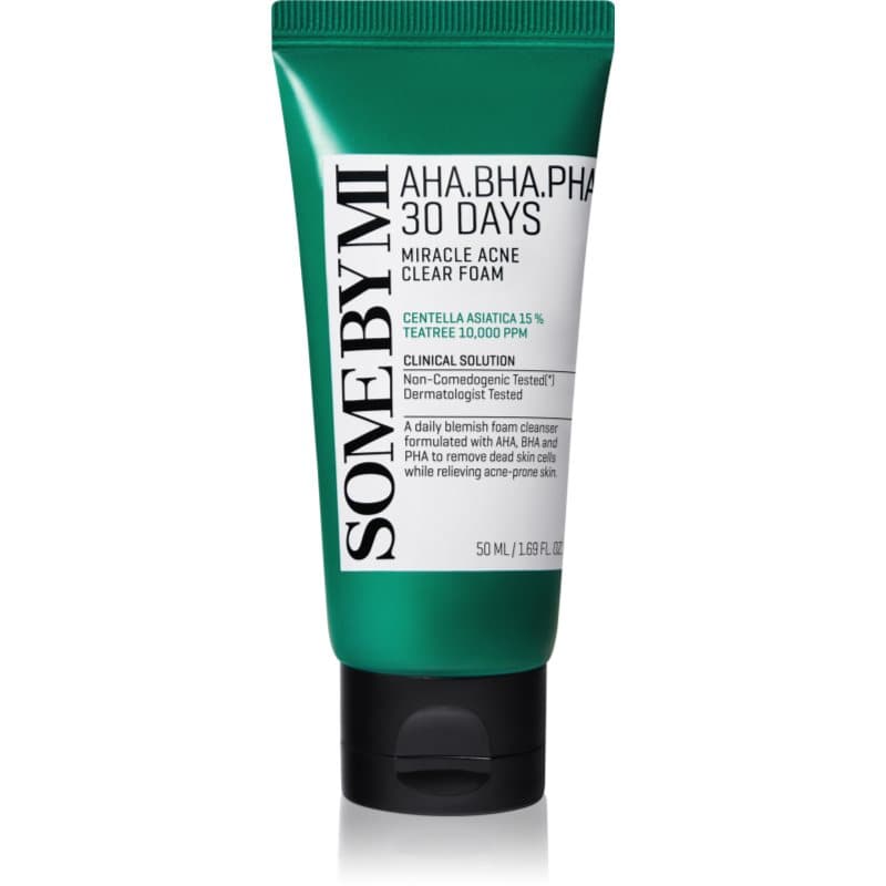 Some By Mi AHA∙BHA∙PHA 30 Days Miracle Acne Clear Foam Dieptereinigende Schuim voor Problematische Huid, Acne 50 ml
