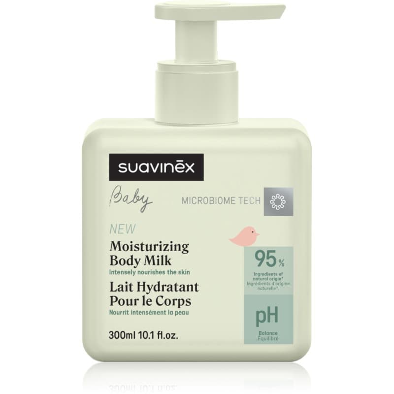Suavinex Baby Moisturizing Body Milk hydraterende bodylotion voor kinderen en baby‘s vanaf de geboorte 300 ml