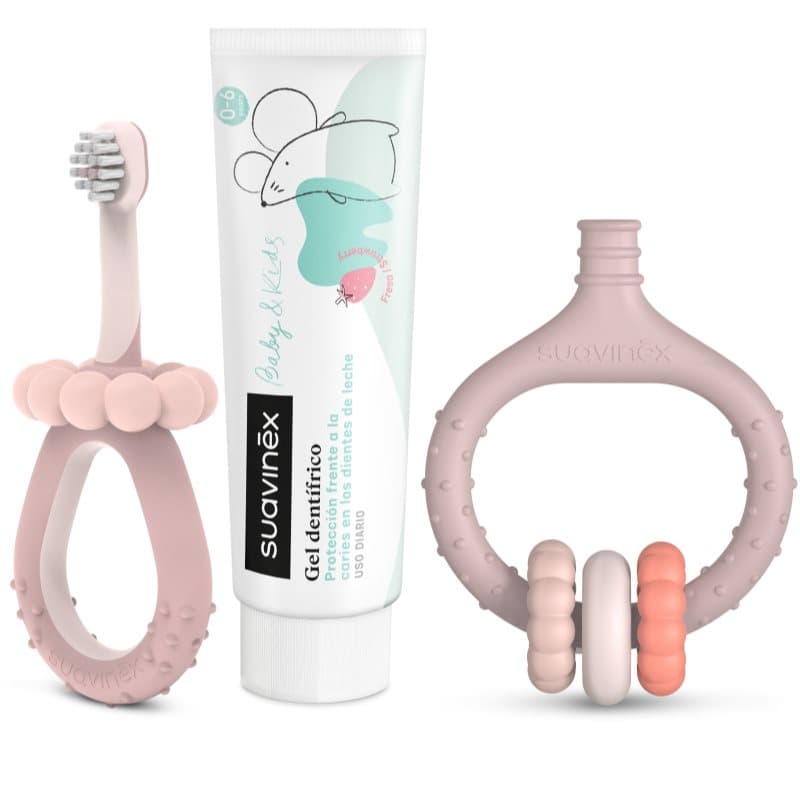 Suavinex Baby & Kids My First Dental Care Set Gift Set voor baby’s en kinderen Pink