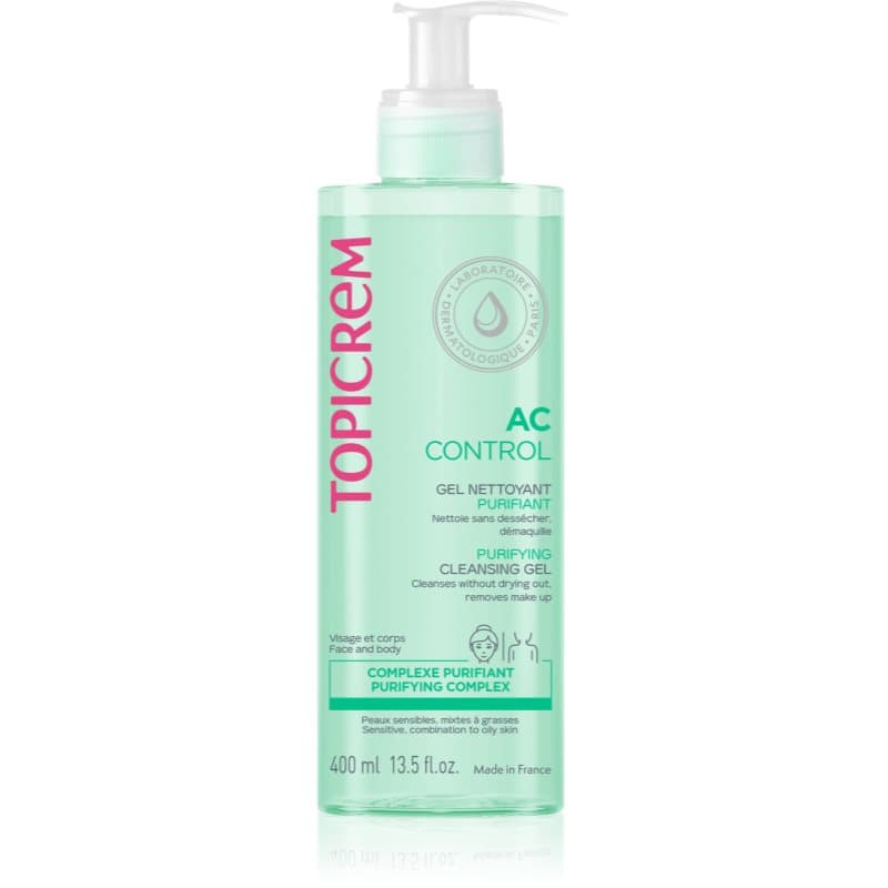 Topicrem AC Purifying Cleansing Gel Dieptereinigings Gel voor Vette en Gevoelige Huid 400 ml