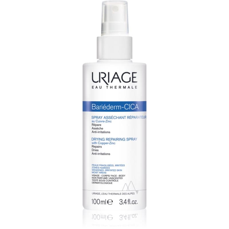 Uriage Bariéderm Cica Drying Repairing Spray drogende reparatiespray met koper en zink 100 ml