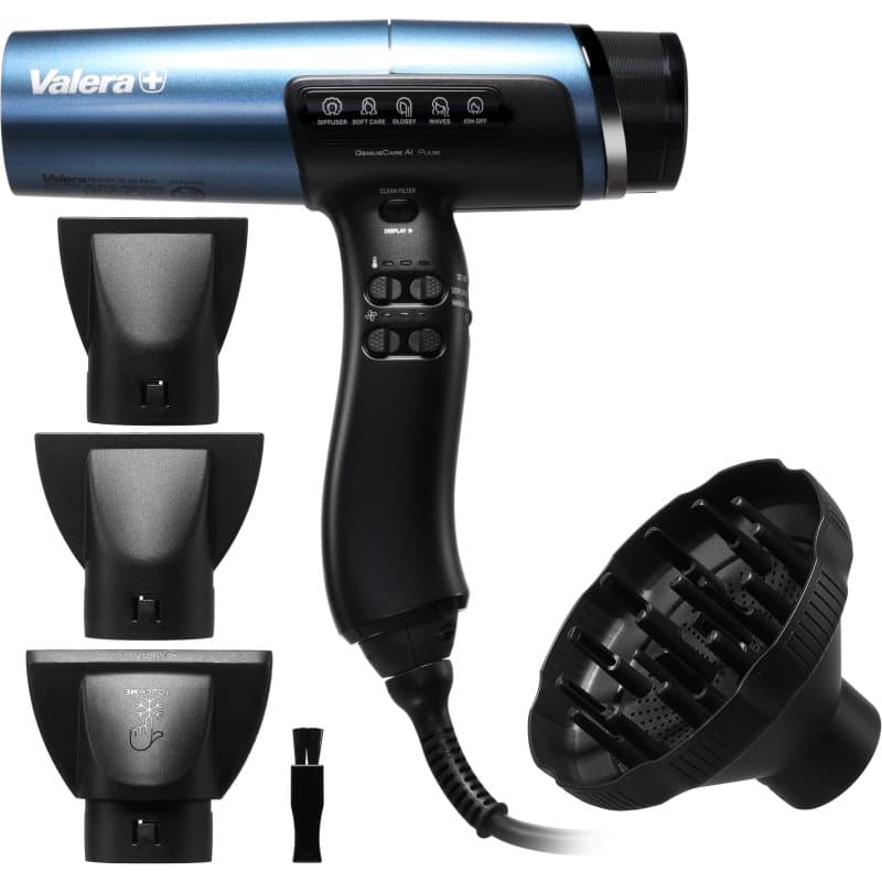 Valera Genius Care AI Pulse professionele haarföhn met ionisator Pacific Blue Metallic 1 st