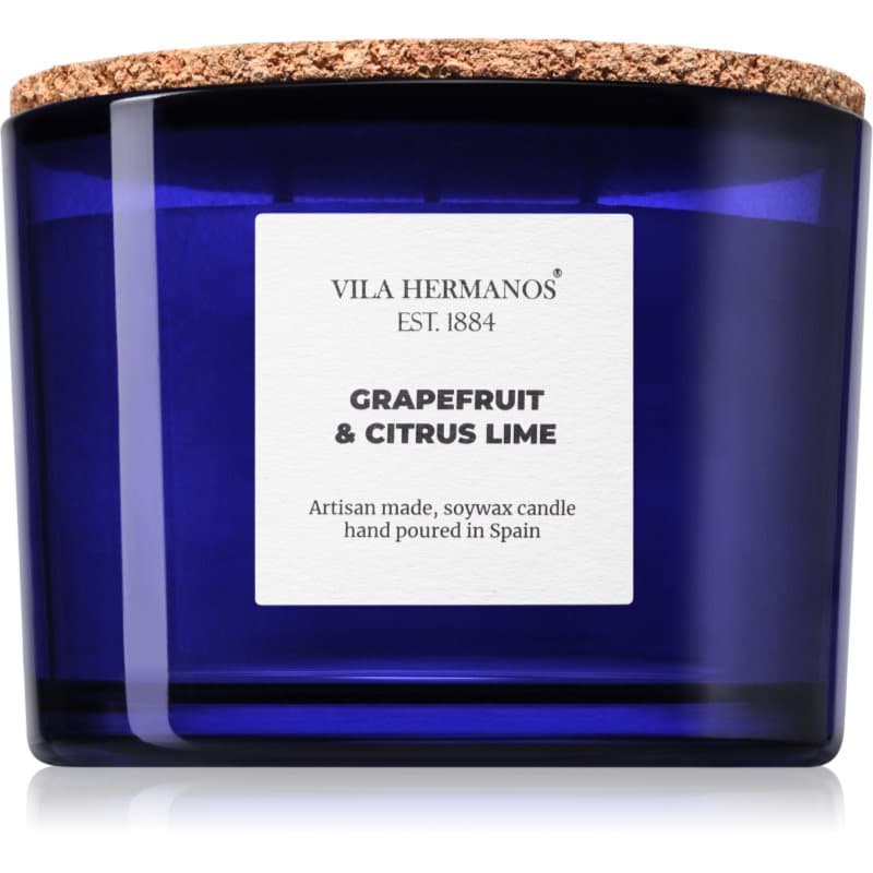Vila Hermanos Apothecary Cobalt Blue Grapefruit & Citrus Lime geurkaars 350 g