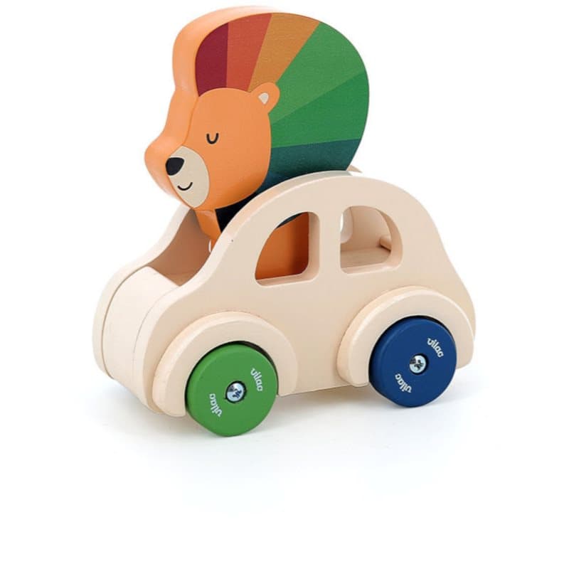 Vilac Lion in a Car Speelgoed van hout 15m+ 1 st