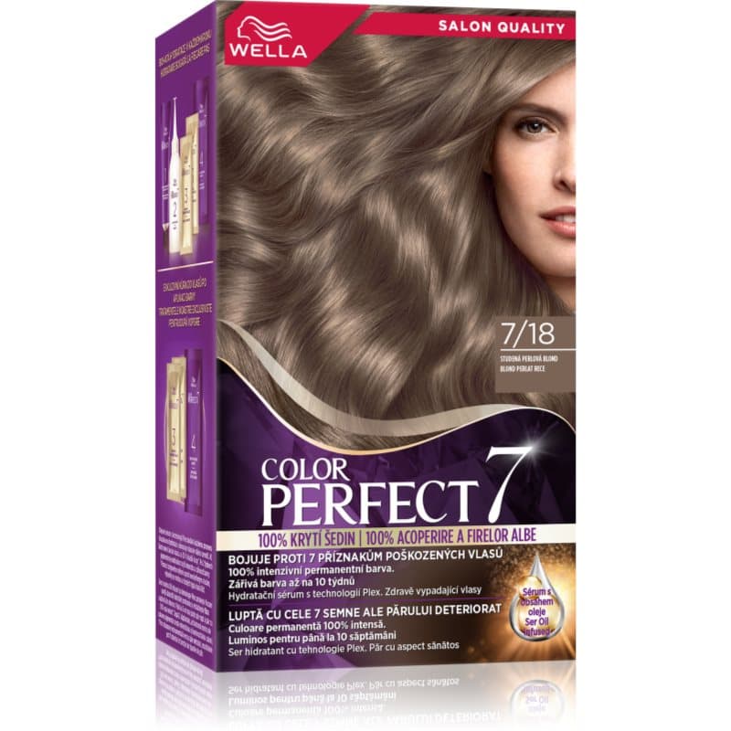Wella Color Perfect Haarkleuring Tint 7/18 Cool Pearl Med Blonde 1 st