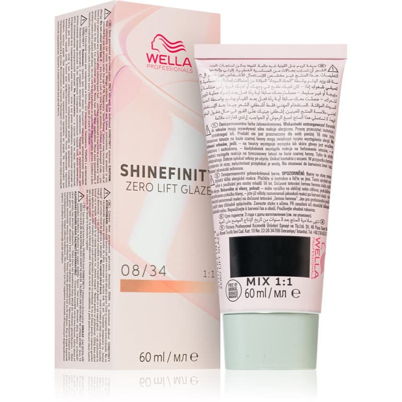 Wella Professionals Shinefinity Zero Lift Glaze demi-permanente haarkleuring Tint 08/34 - Spicy Ginger 60 ml