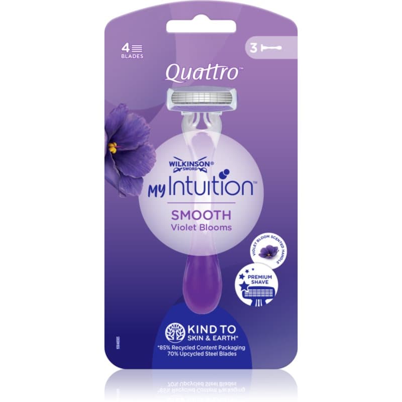 Wilkinson Sword My Intuition Quattro Wegwerp Scheermessen Violet Blooms 3 st
