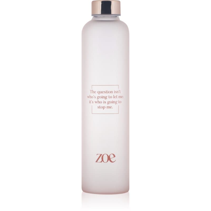 ZOE Quote Glass Bottle glazen waterfles kleur Pink 750 ml