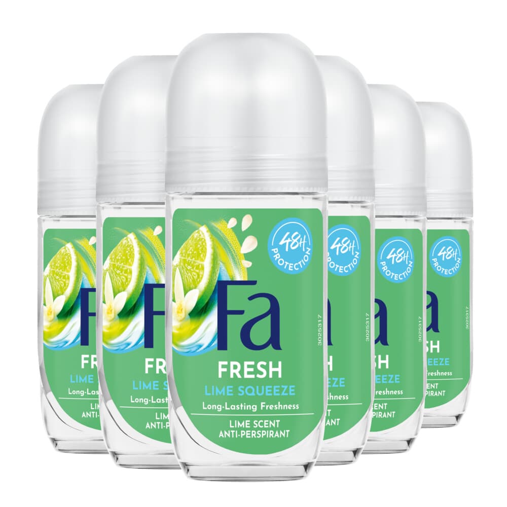 6x Fa Deodorant Roller Lime Squeeze 50 ml
