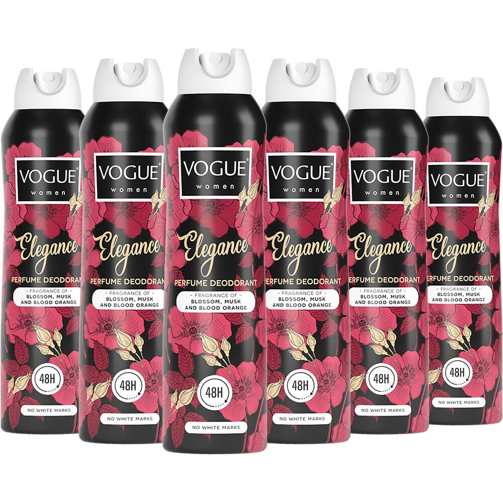 6x Vogue Elegance Parfum Deodorant 150 ml