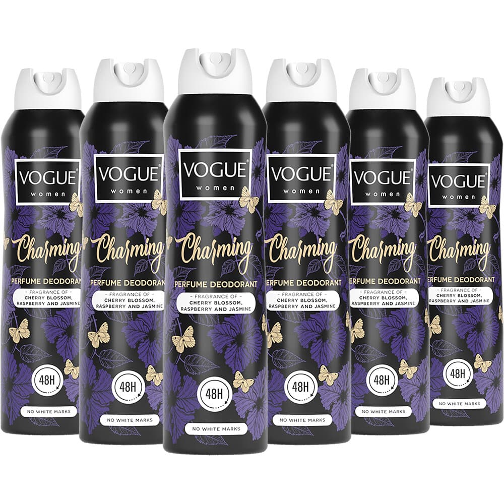 6x Vogue Charming Parfum Deodorant 150 ml