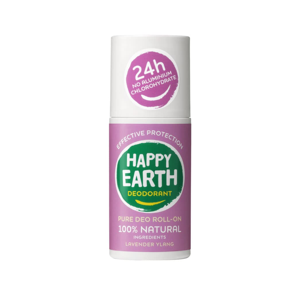 1+1 gratis: Happy Earth 100% Natuurlijke Deodorant Roller Lavender Ylang 75 ml