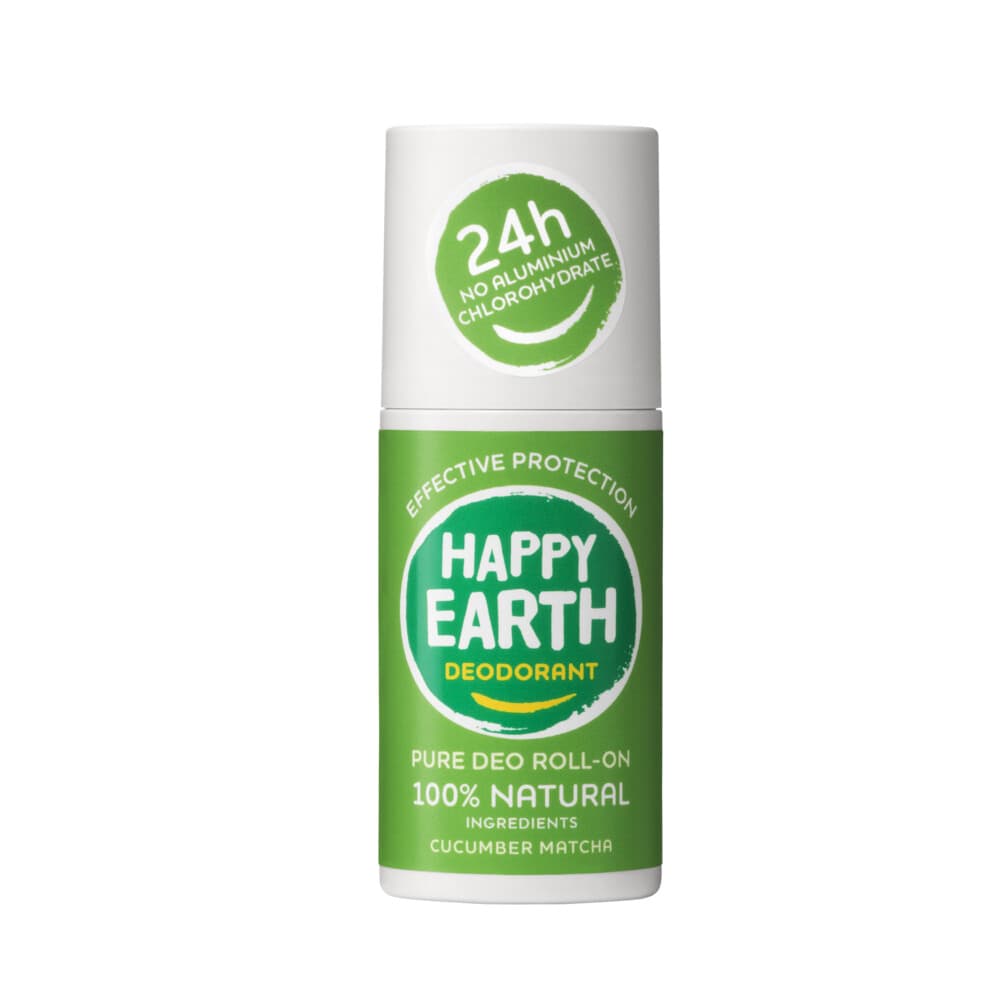 1+1 gratis: Happy Earth 100% Natuurlijke Deodorant Roller Cucumber Matcha 75 ml